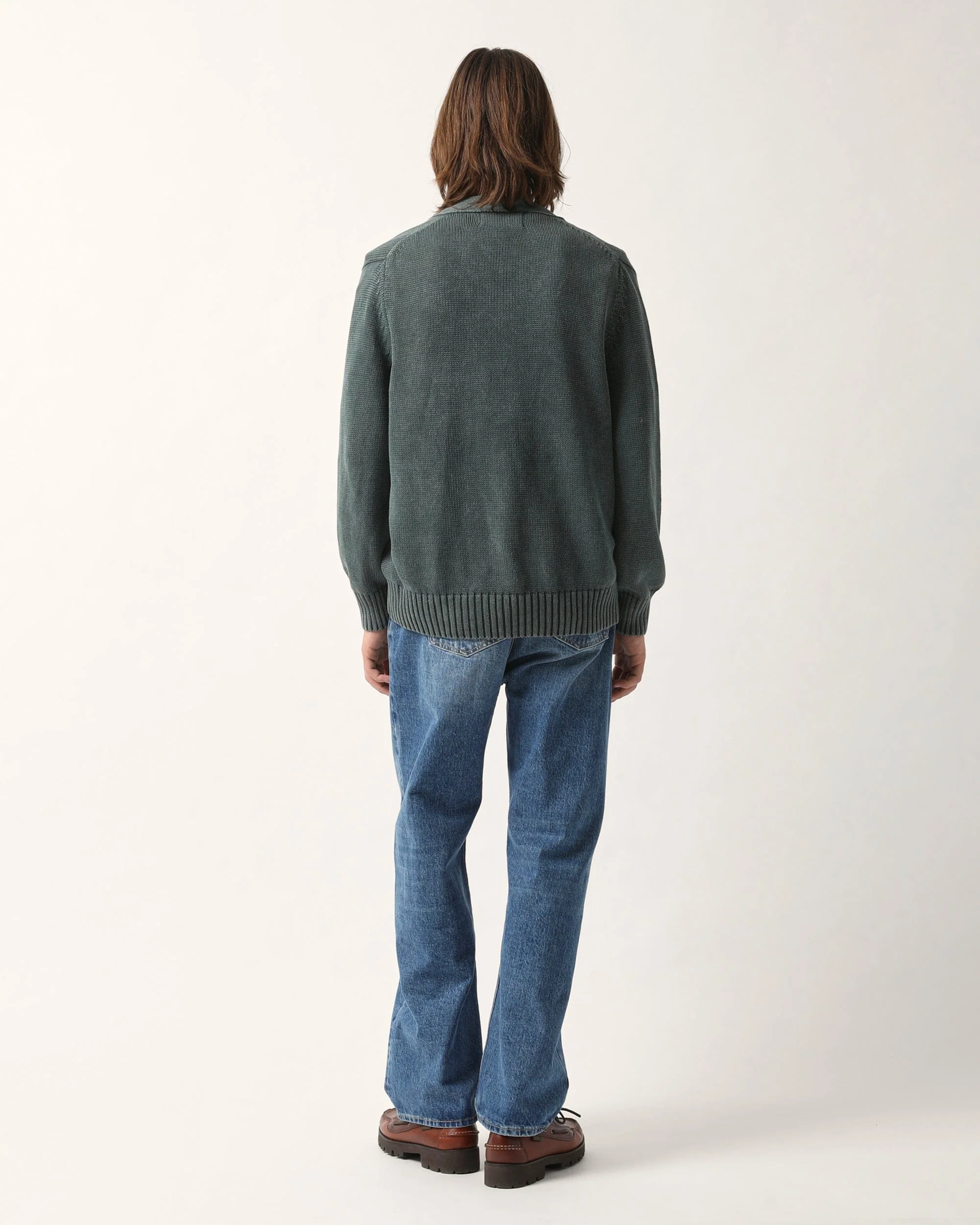 Acid Wash Cardigan - Green - Image 4