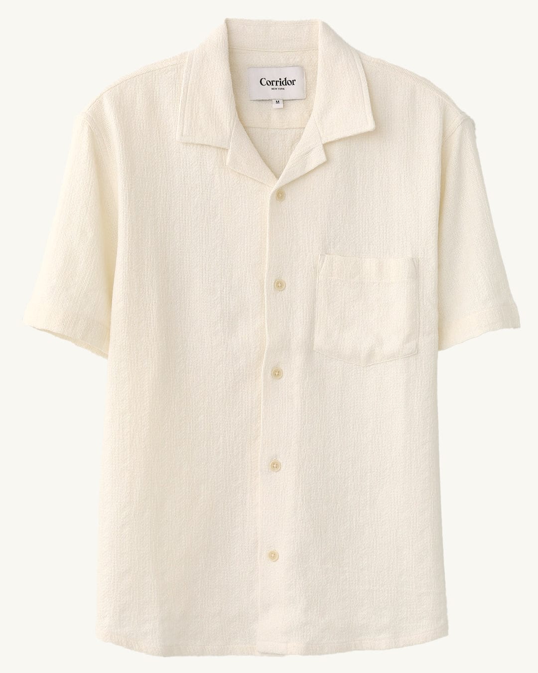 Basket Weave Stripe SS Camp - Natural - Image 4