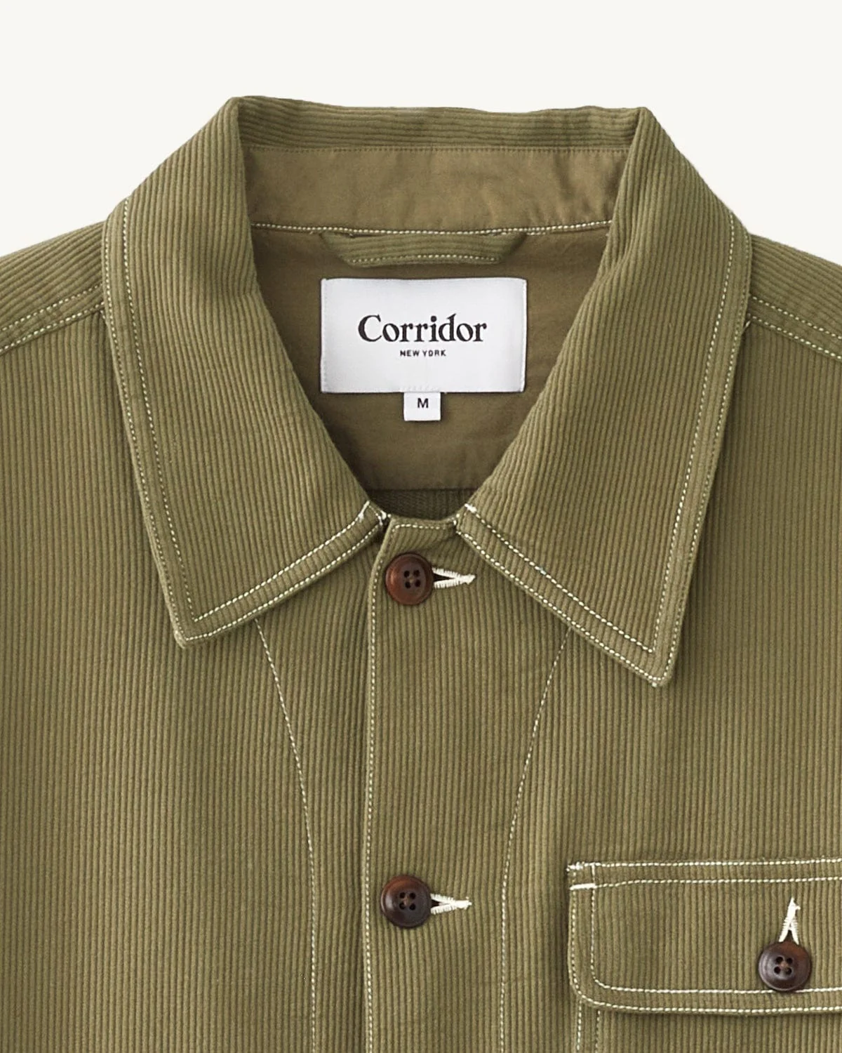 Bedford Cord Military Jacket - Olive - Image 5