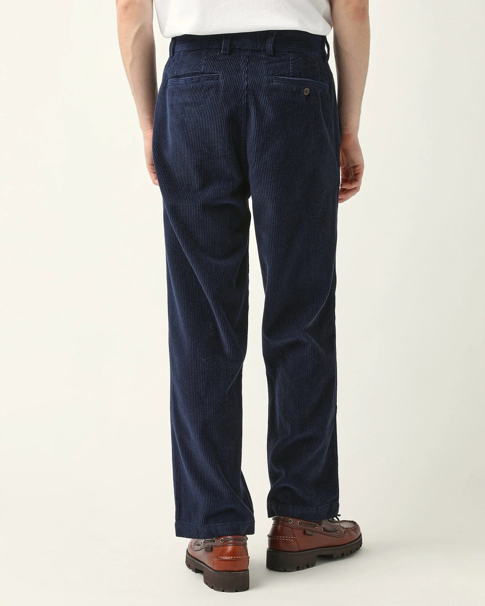 Cord Pleated Trouser - Navy - Image 4