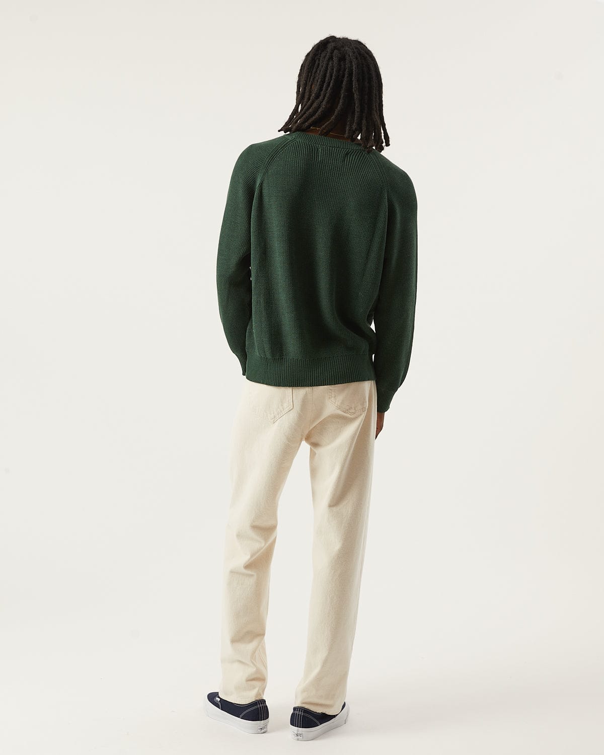 Ribbed Cotton Crewneck - Green - Image 3