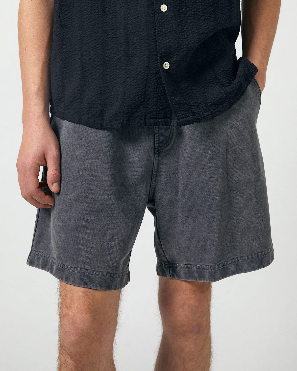 Garment Dyed Shorts - Black - Image 3
