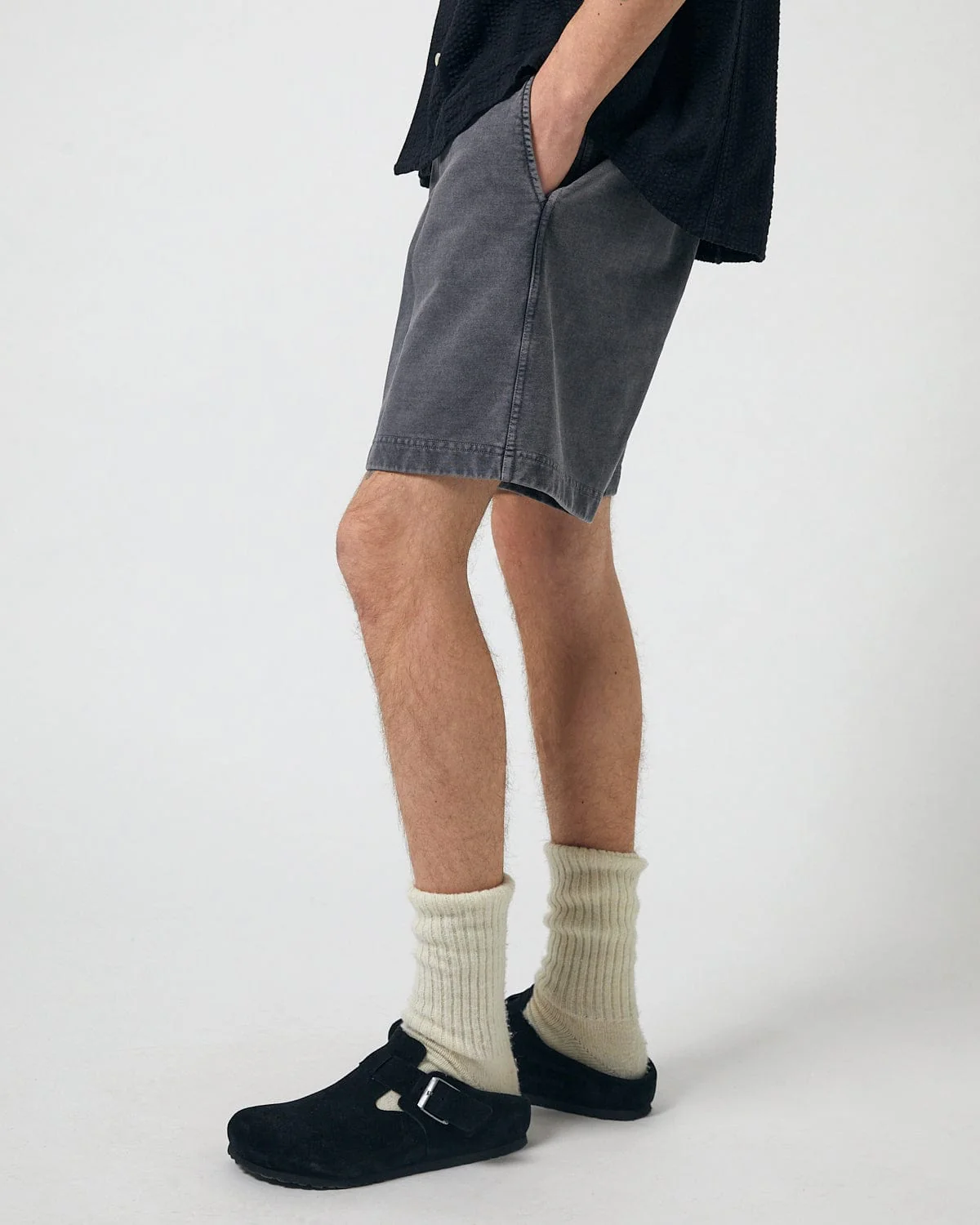Garment Dyed Shorts - Black - Image 5