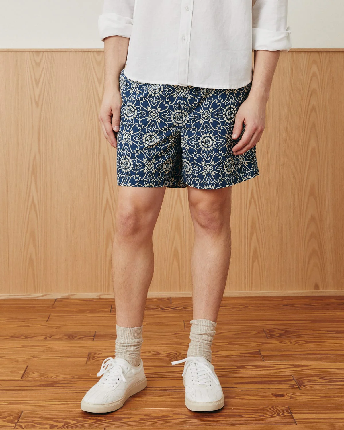 Indigo Sunflower Drawstring Short - Image 3