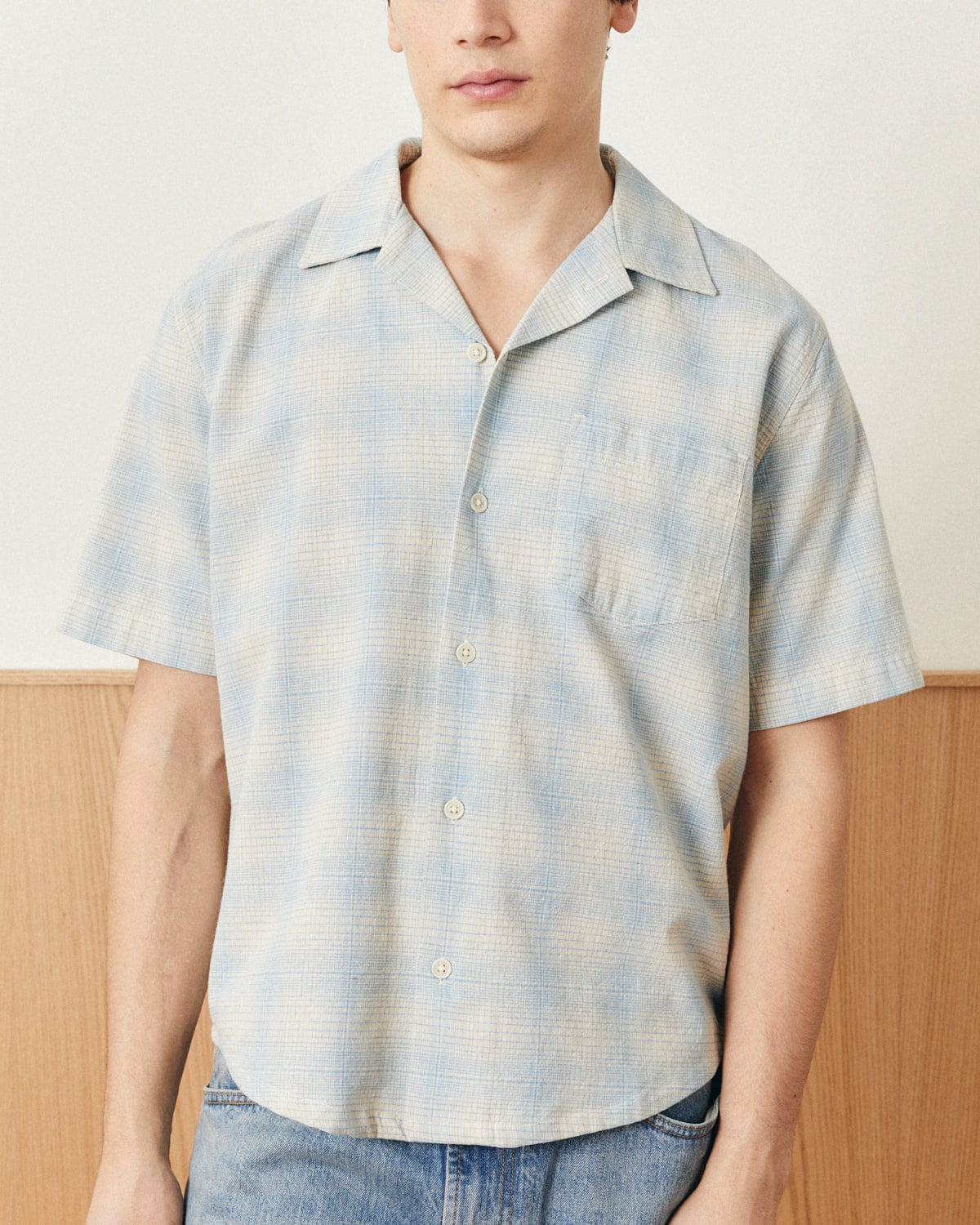 Linen Plaid SS - Light Blue - Image 3