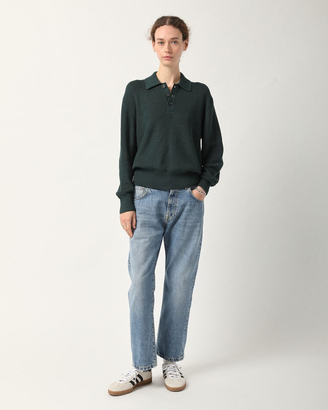LS Slouchy Polo - Green - Image 5