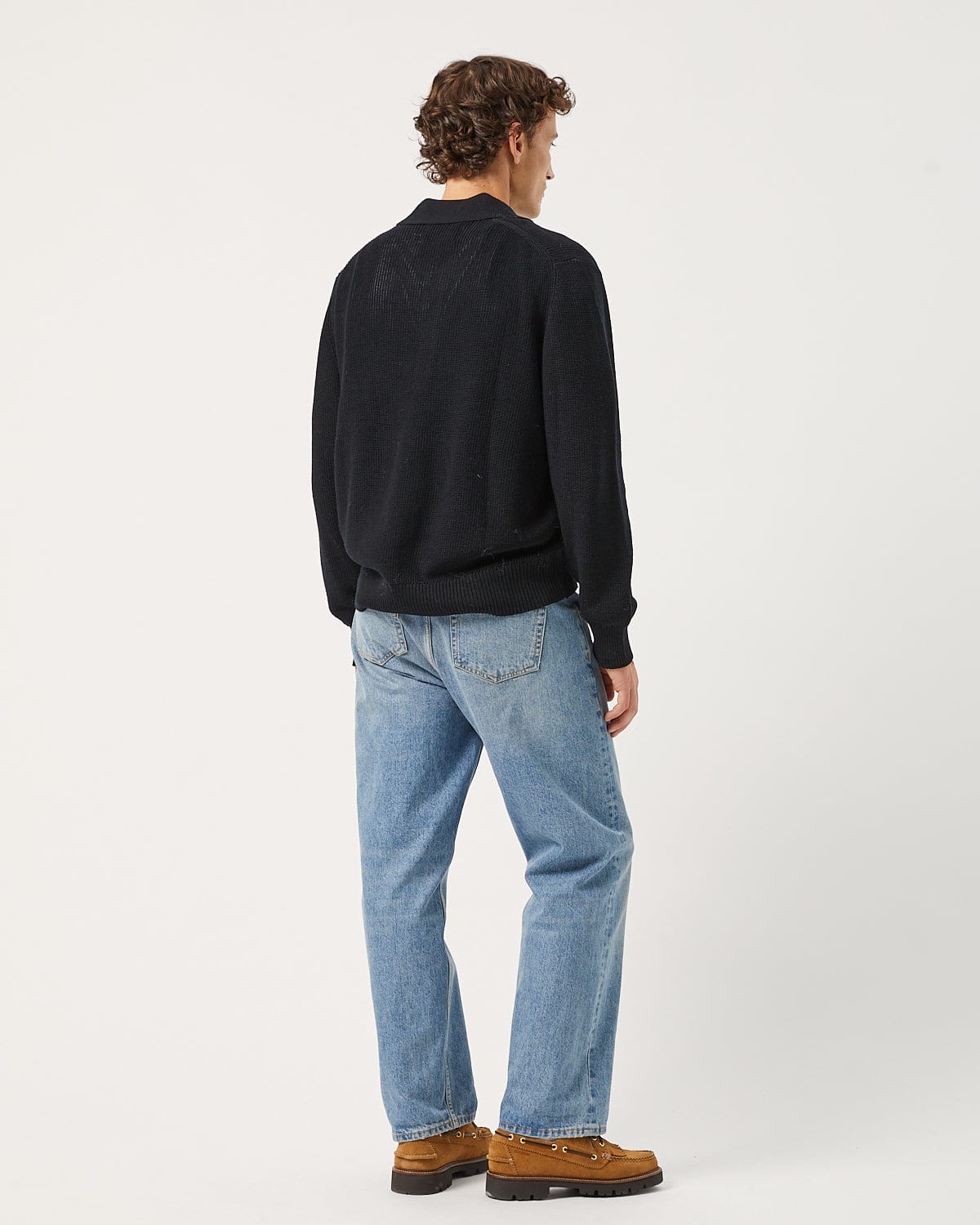 LS Slouchy Polo - Black - Image 3