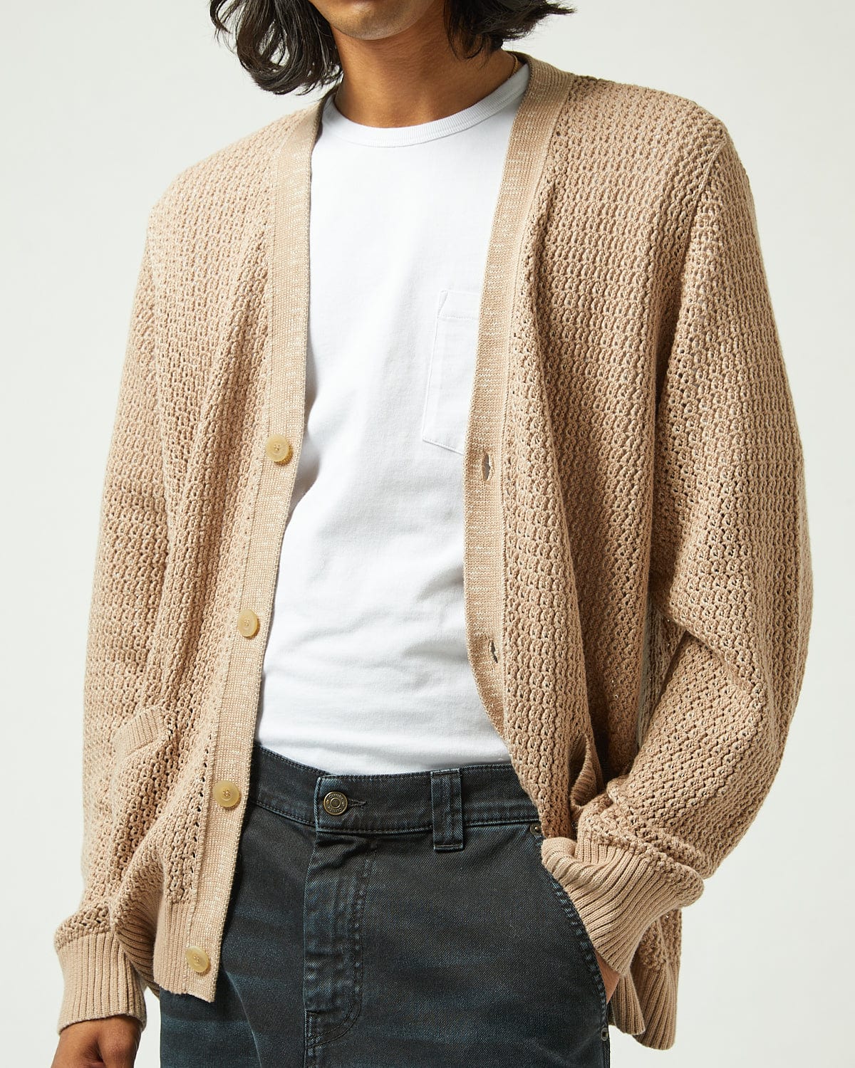 Marled Cardigan - Natural - Image 3