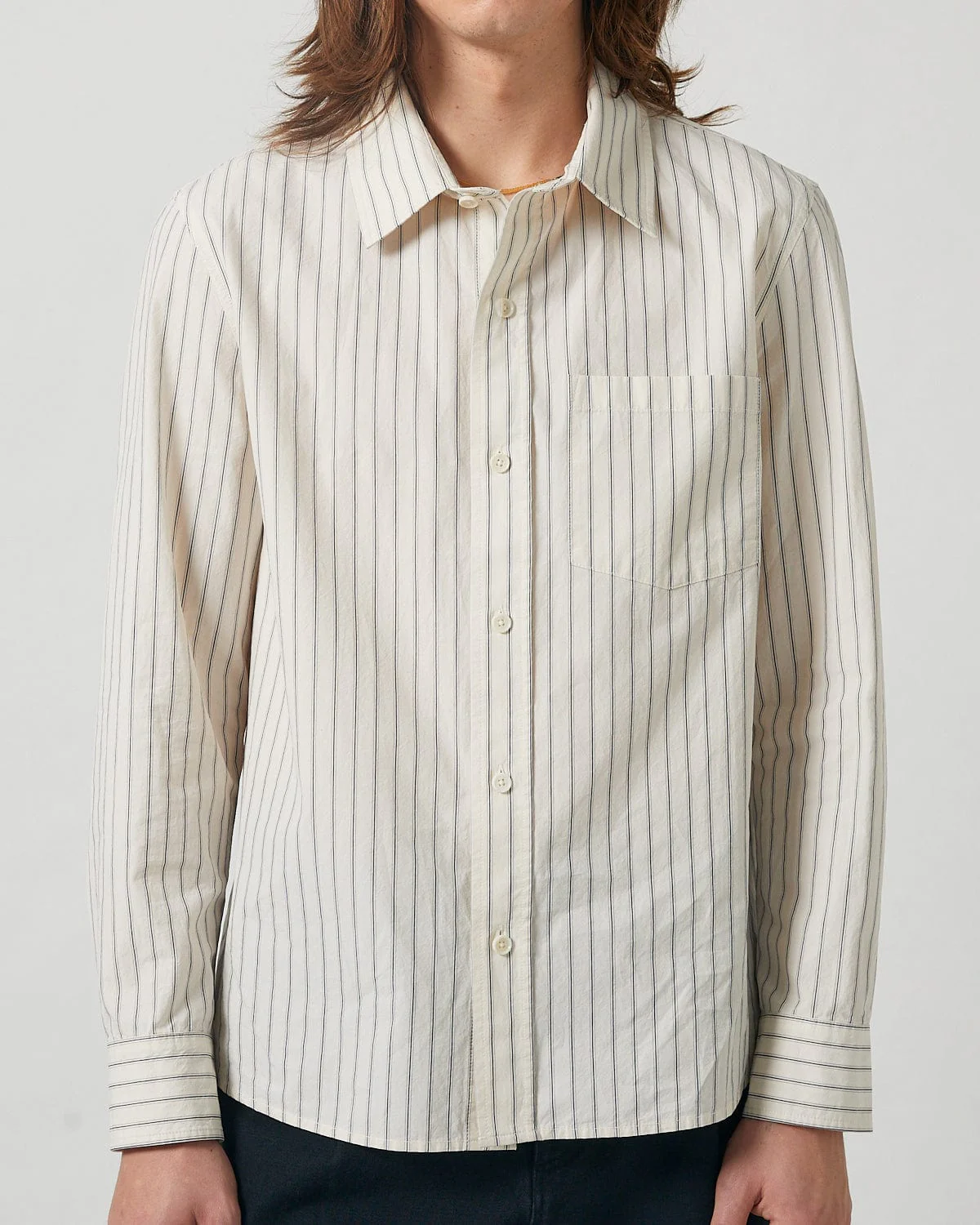Poplin Stripe LS - Natural - Image 3