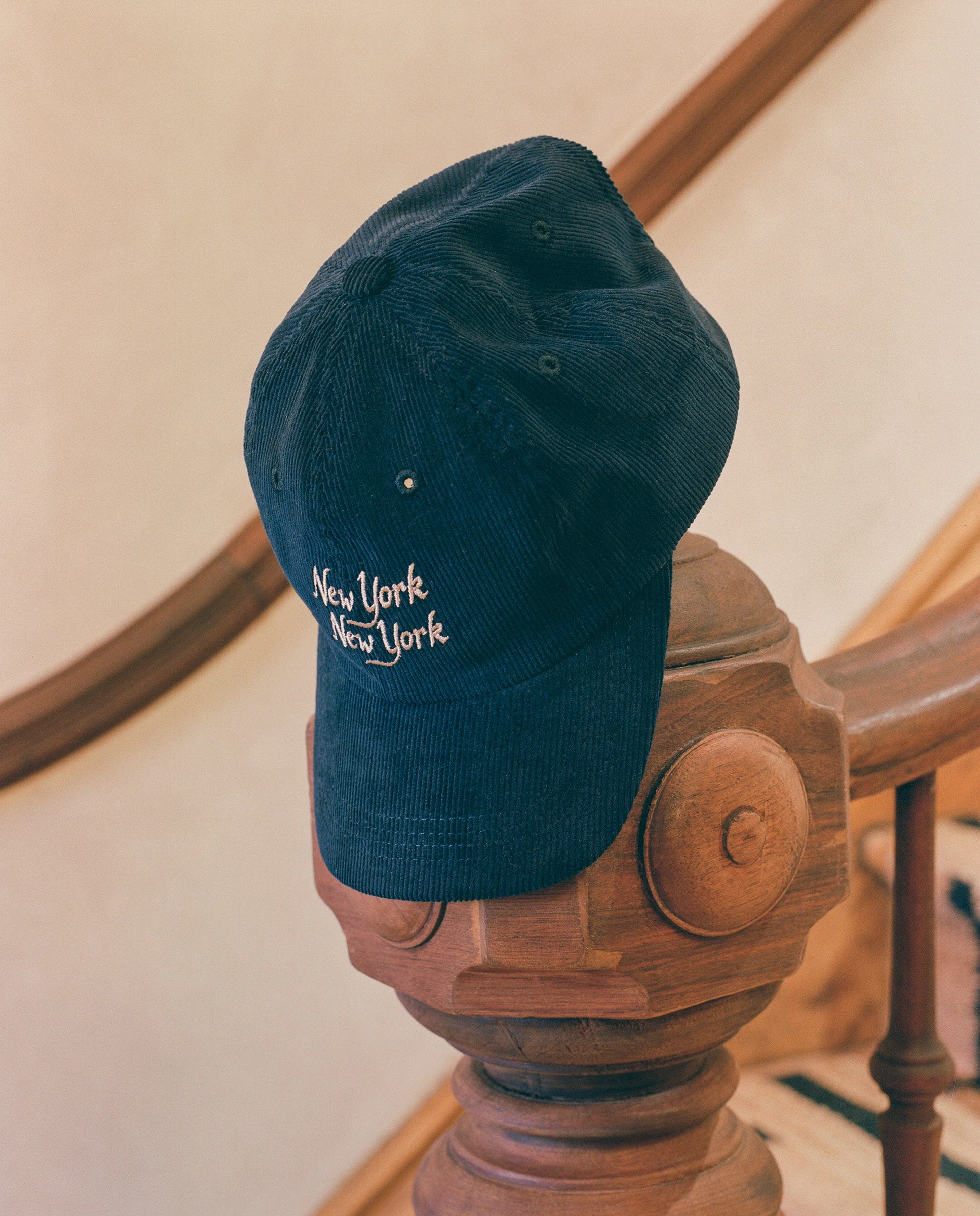 Corduroy Script NY NY Cap - Navy - Image 4