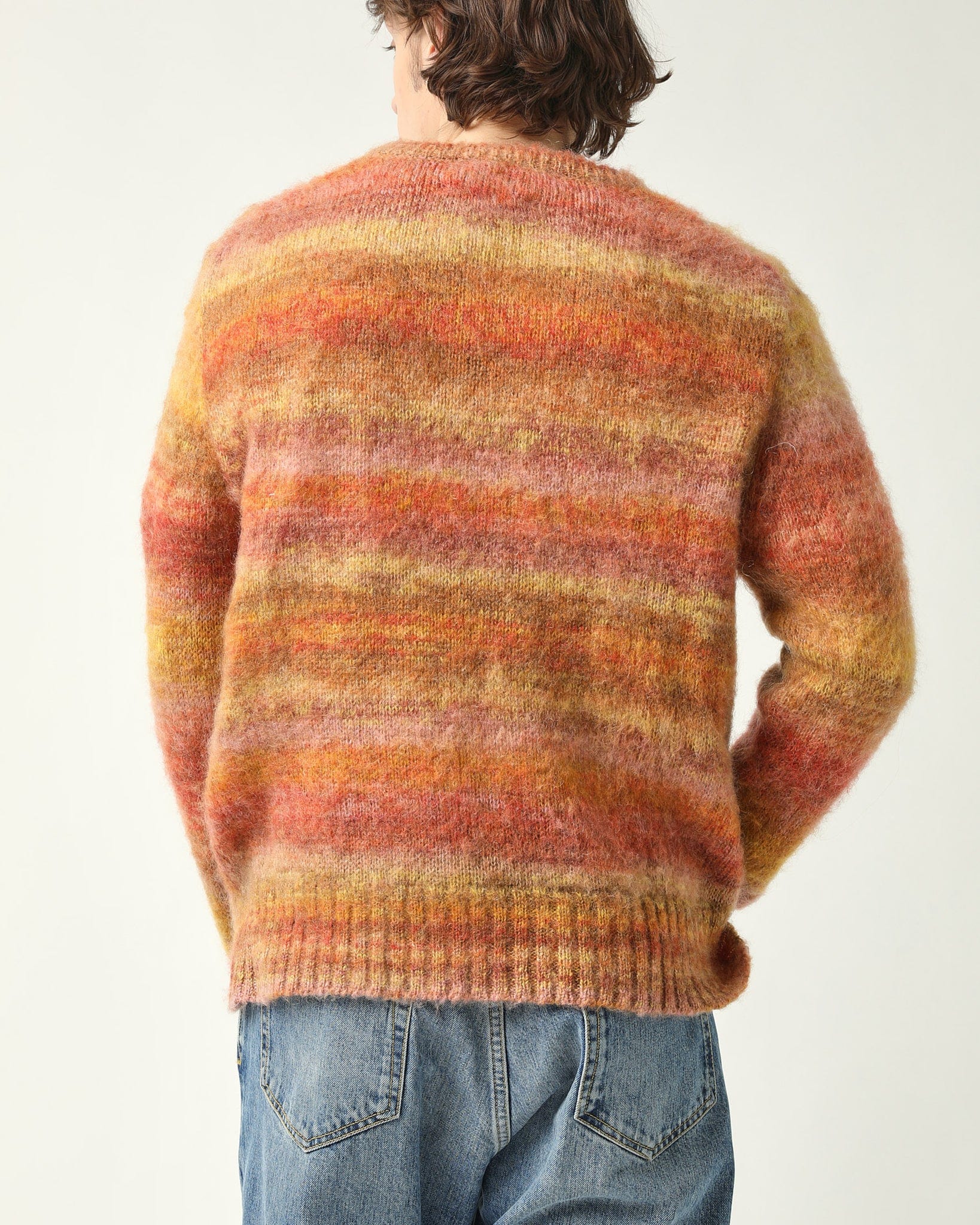 Space Dye Mohair Crewneck - Orange - Image 4