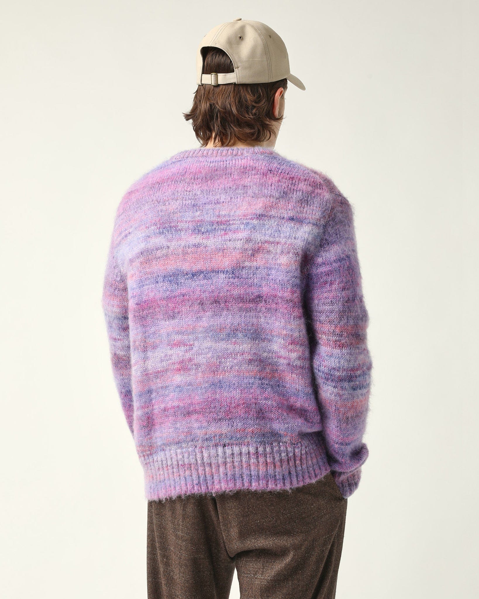 Space Dye Mohair Crewneck - Purple - Image 3