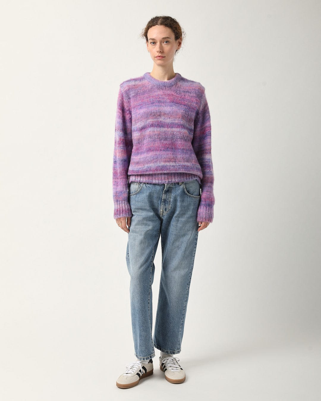 Space Dye Mohair Crewneck - Purple - Image 4
