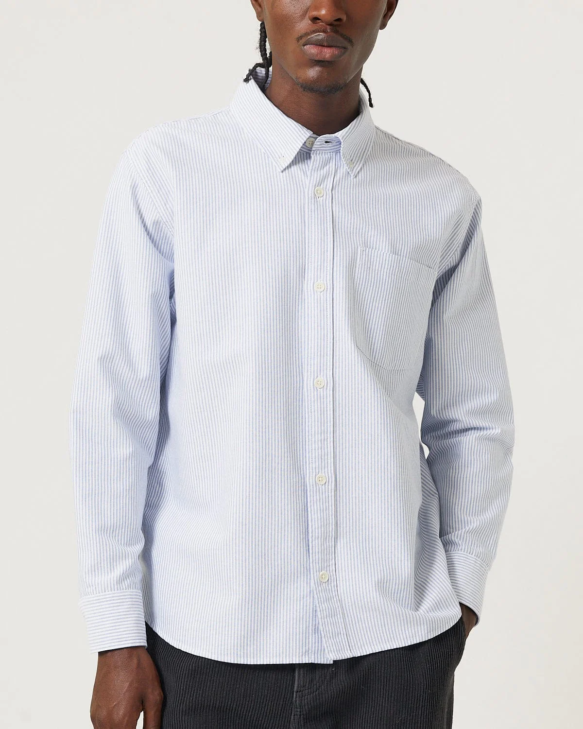 Stripe Oxford LS - Blue - Image 4