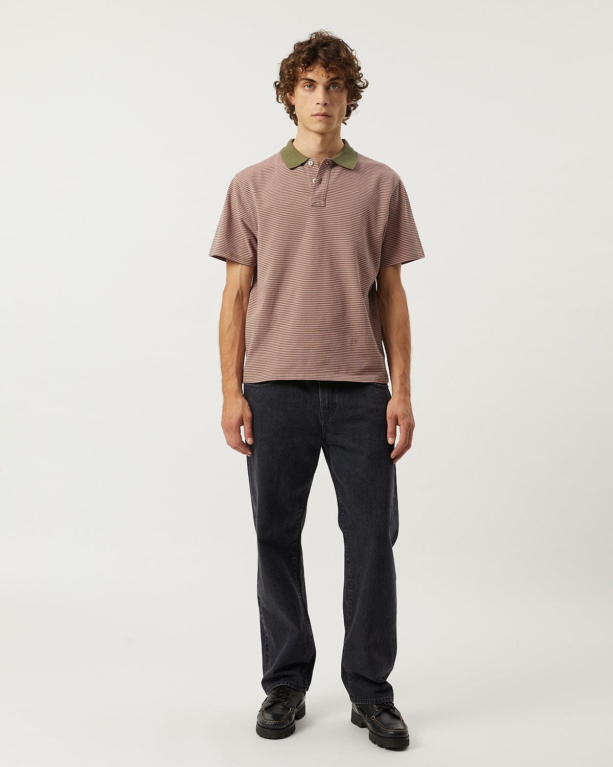Stripe Pique Polo - Pink - Image 3