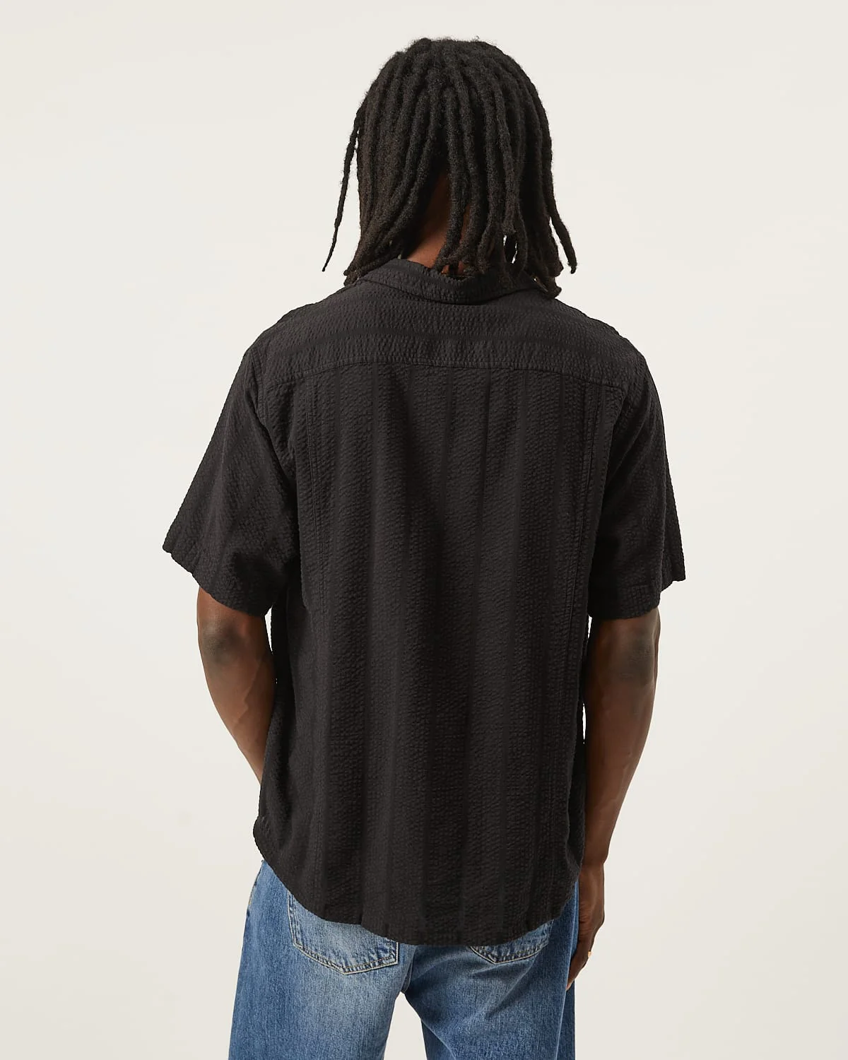 Striped Seersucker SS - Black - Image 4