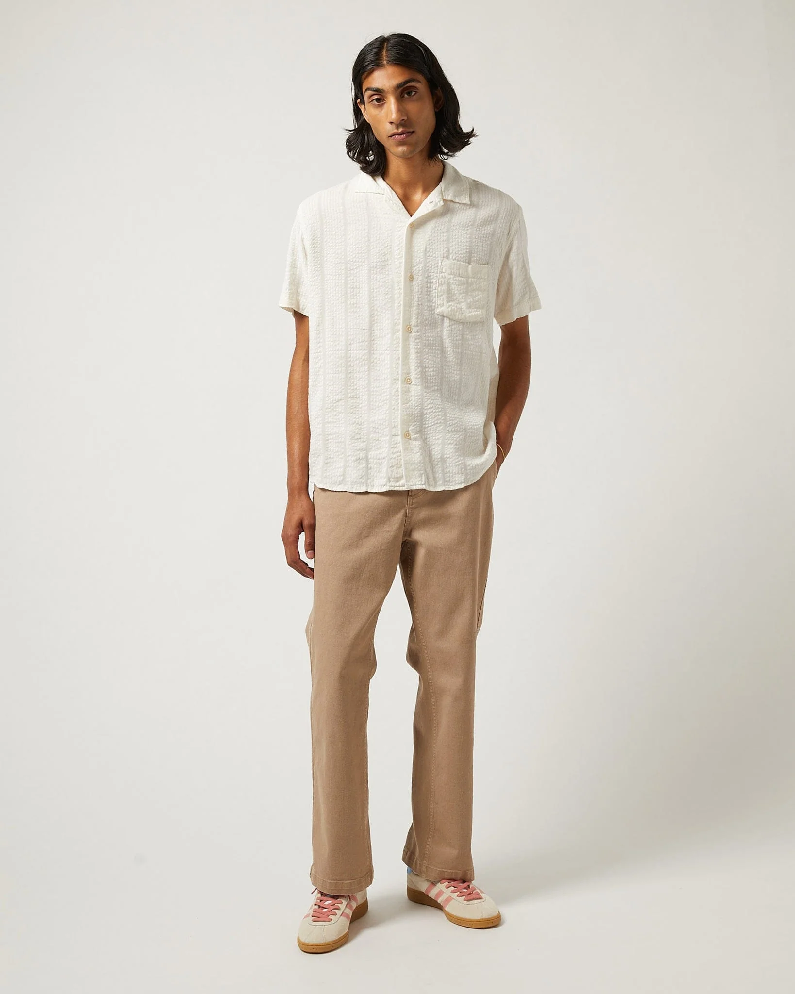 Striped Seersucker SS - White - Image 3