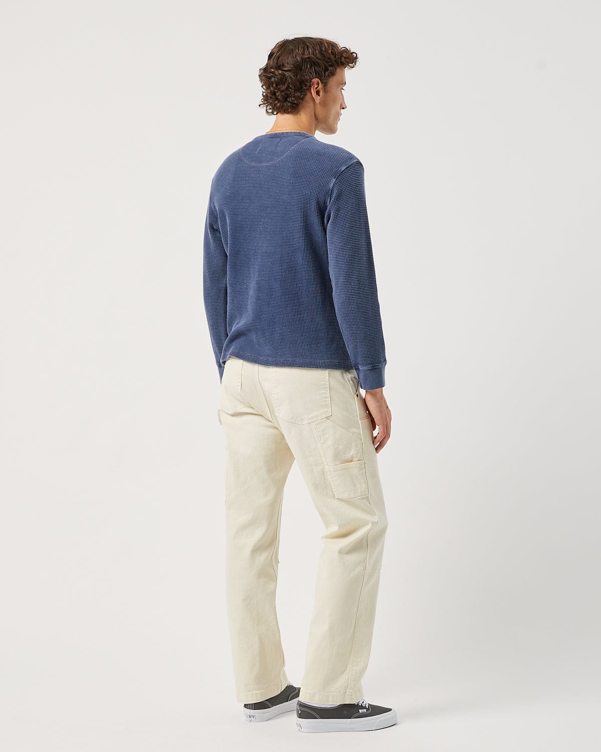 Waffle Henley - Navy - Image 4